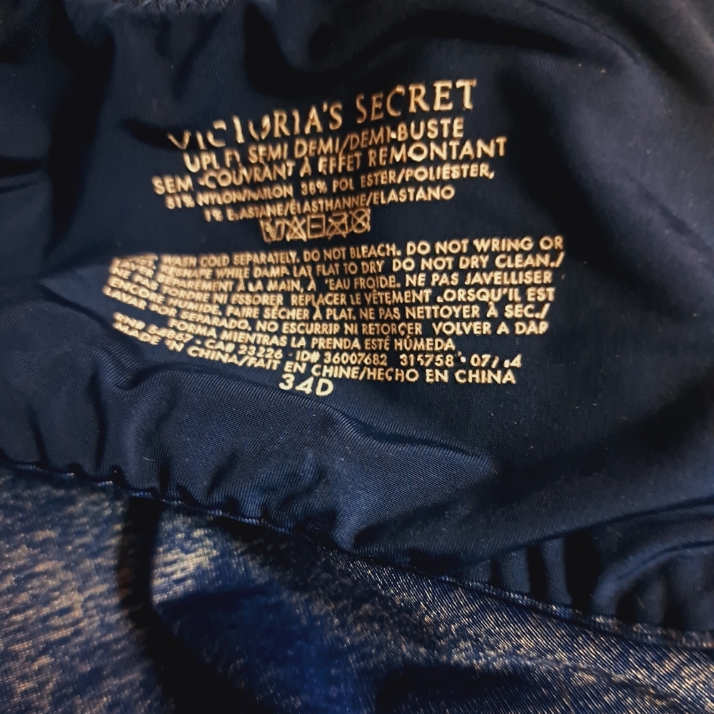 Victoria's Secret Blue Bra Size 34D - Picture 2 of 2